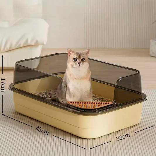 Arenero para Gatos con Protector Anti salpicaduras