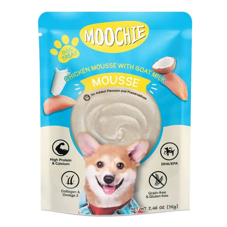 Moochie-Dog Mousse Pouch pollo con leche 70 g