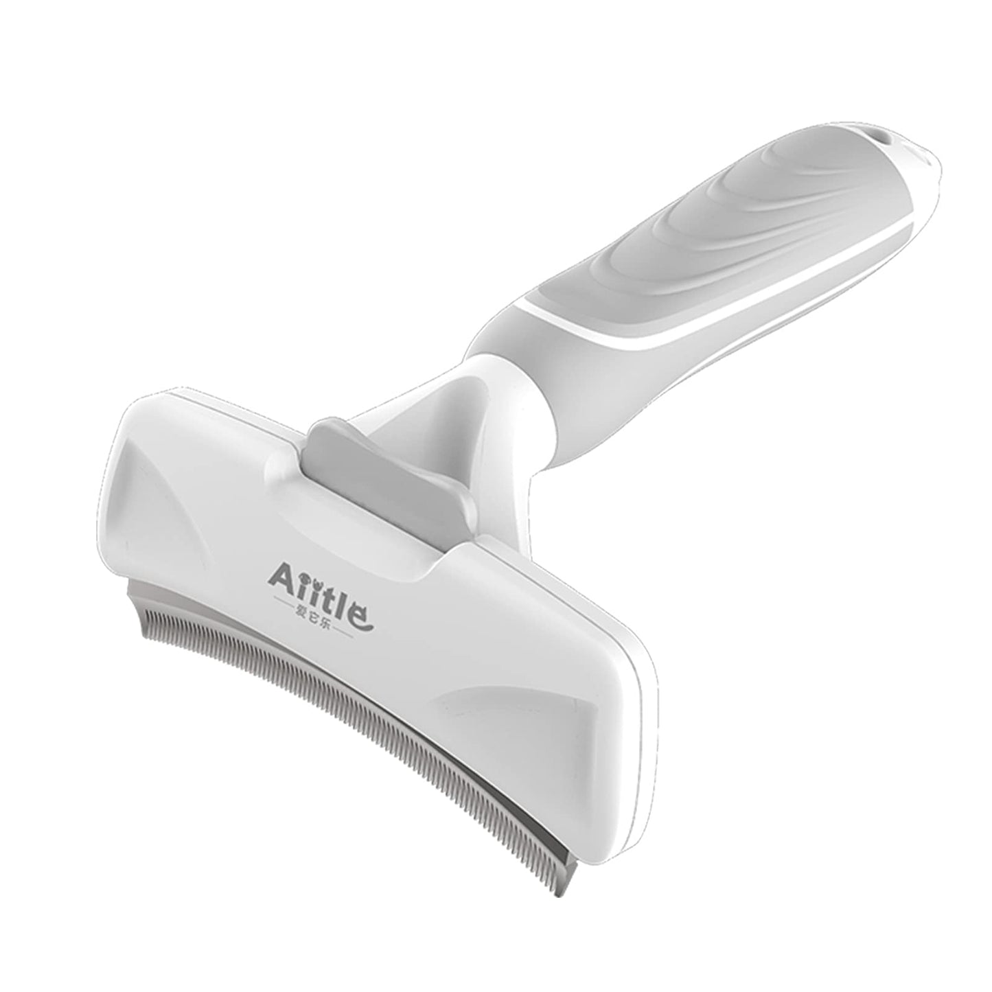 Cepillo Curvo para Perros y Gatos - Elimina Pelo Muerto y Subpelo - Autolimpiable