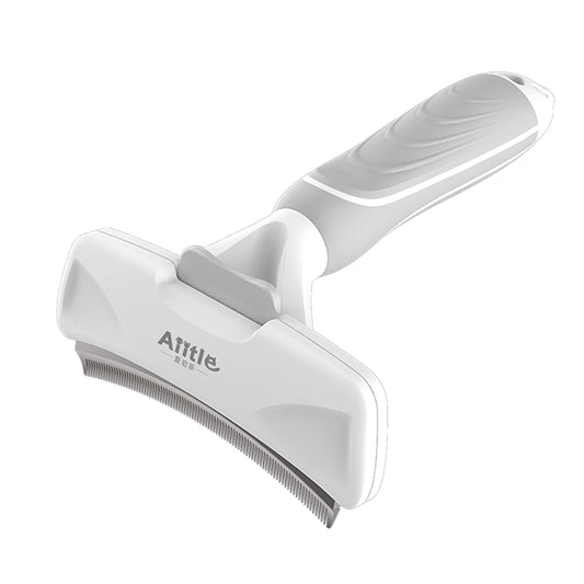 Cepillo Curvo para Perros y Gatos - Elimina Pelo Muerto y Subpelo - Autolimpiable