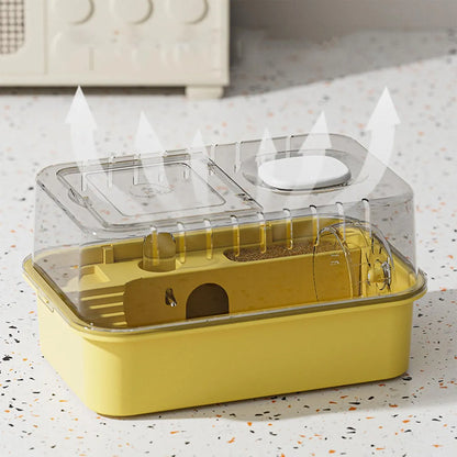 Jaula Portátil Transparente para Hámster y Animales Pequeños Kit de Accesorios Completo