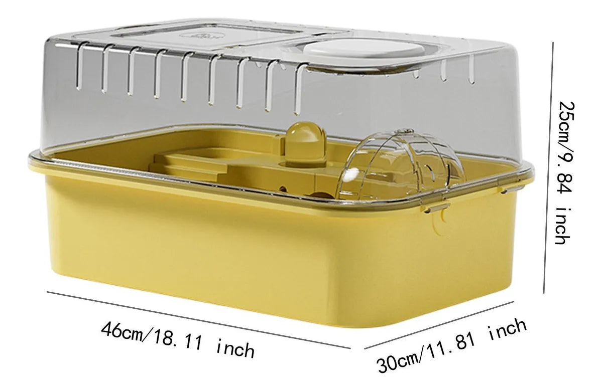 Jaula Portátil Transparente para Hámster y Animales Pequeños Kit de Accesorios Completo