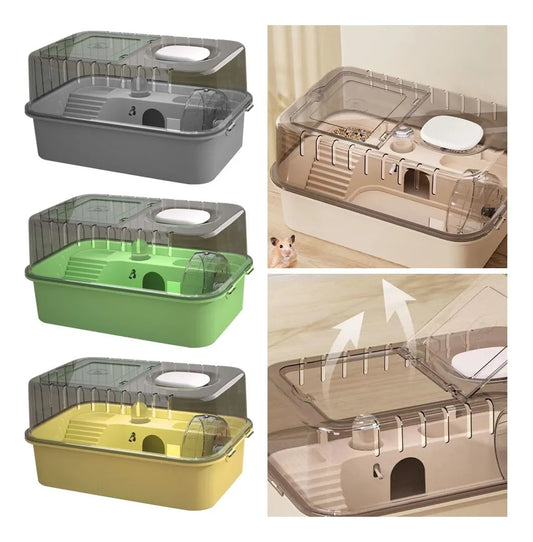 Jaula Portátil Transparente para Hámster y Animales Pequeños Kit de Accesorios Completo