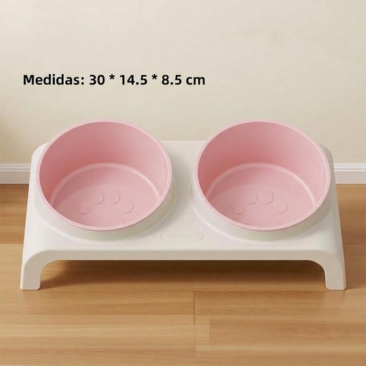 Plato con base doble rosa