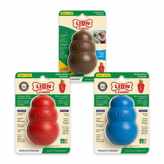 Juguete para Perros Lion Classic - Dispensador de Snacks (Mediano, 12-25kg)