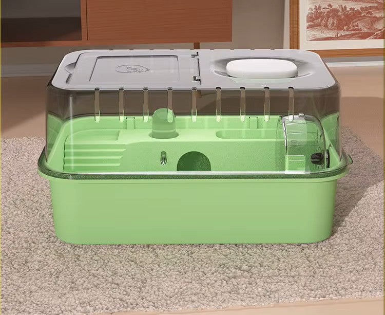 Jaula Portátil Transparente para Hámster y Animales Pequeños Kit de Accesorios Completo