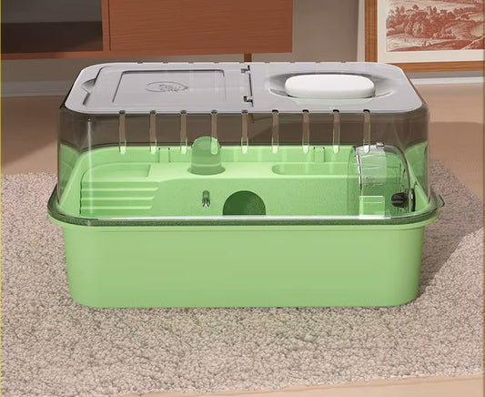 Jaula Portátil Transparente para Hámster y Animales Pequeños Kit de Accesorios Completo