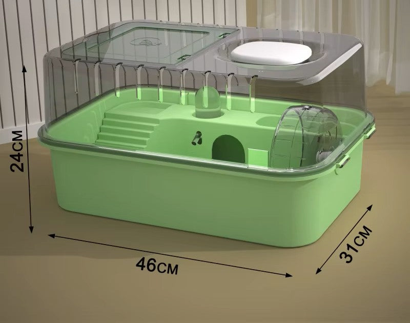 Jaula Portátil Transparente para Hámster y Animales Pequeños Kit de Accesorios Completo