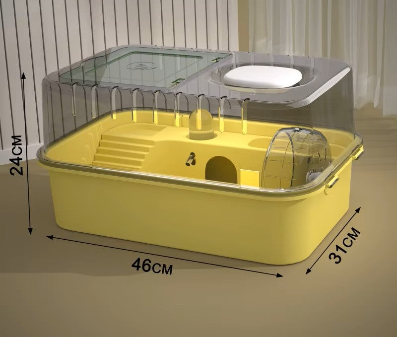 Jaula Portátil Transparente para Hámster y Animales Pequeños Kit de Accesorios Completo