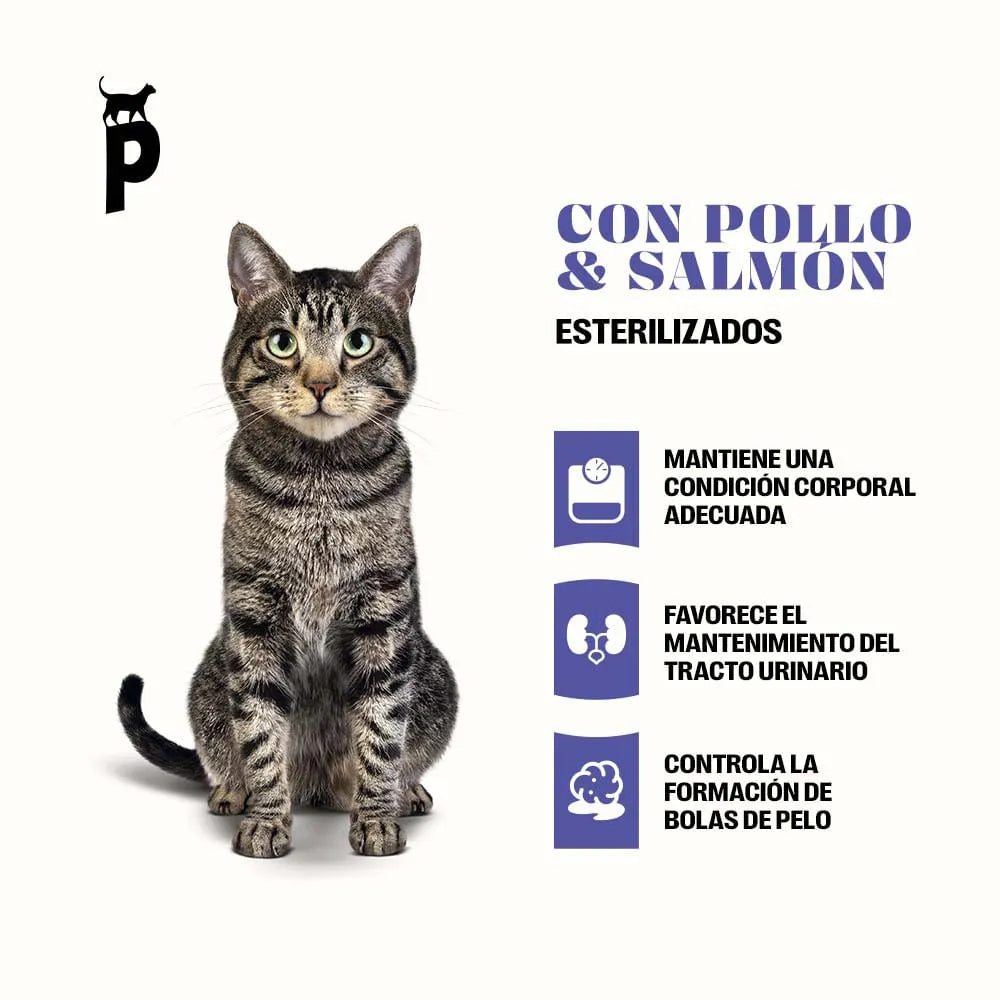 Pawner cat pollo y salmon adulto esterilizado 1kg