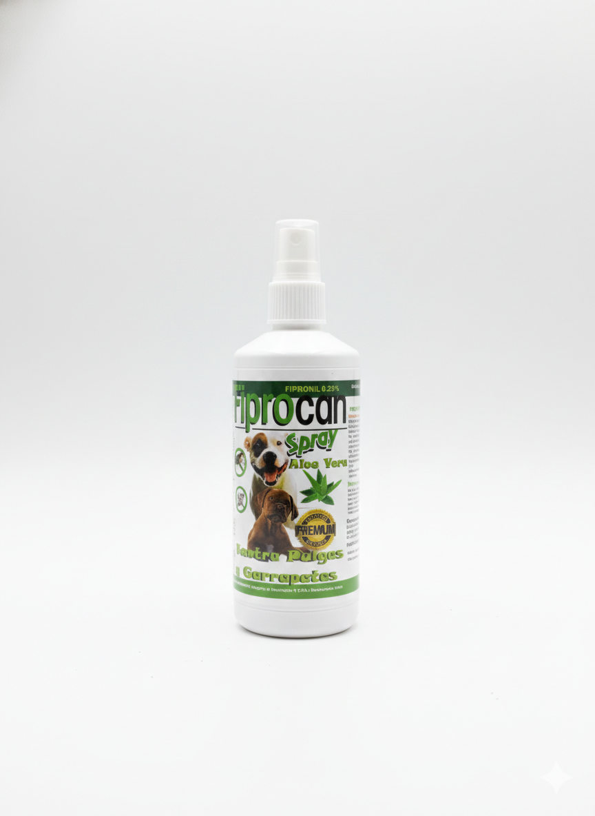 FIPROCAN Spray Antipulgas y Garrapatas para Perros con Aloe Vera – 500 ml