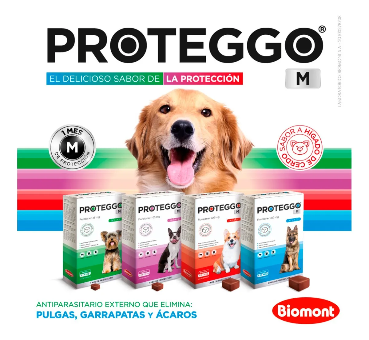 Proteggo 1M  X 1 Tableta - Antipulgas Para Perros