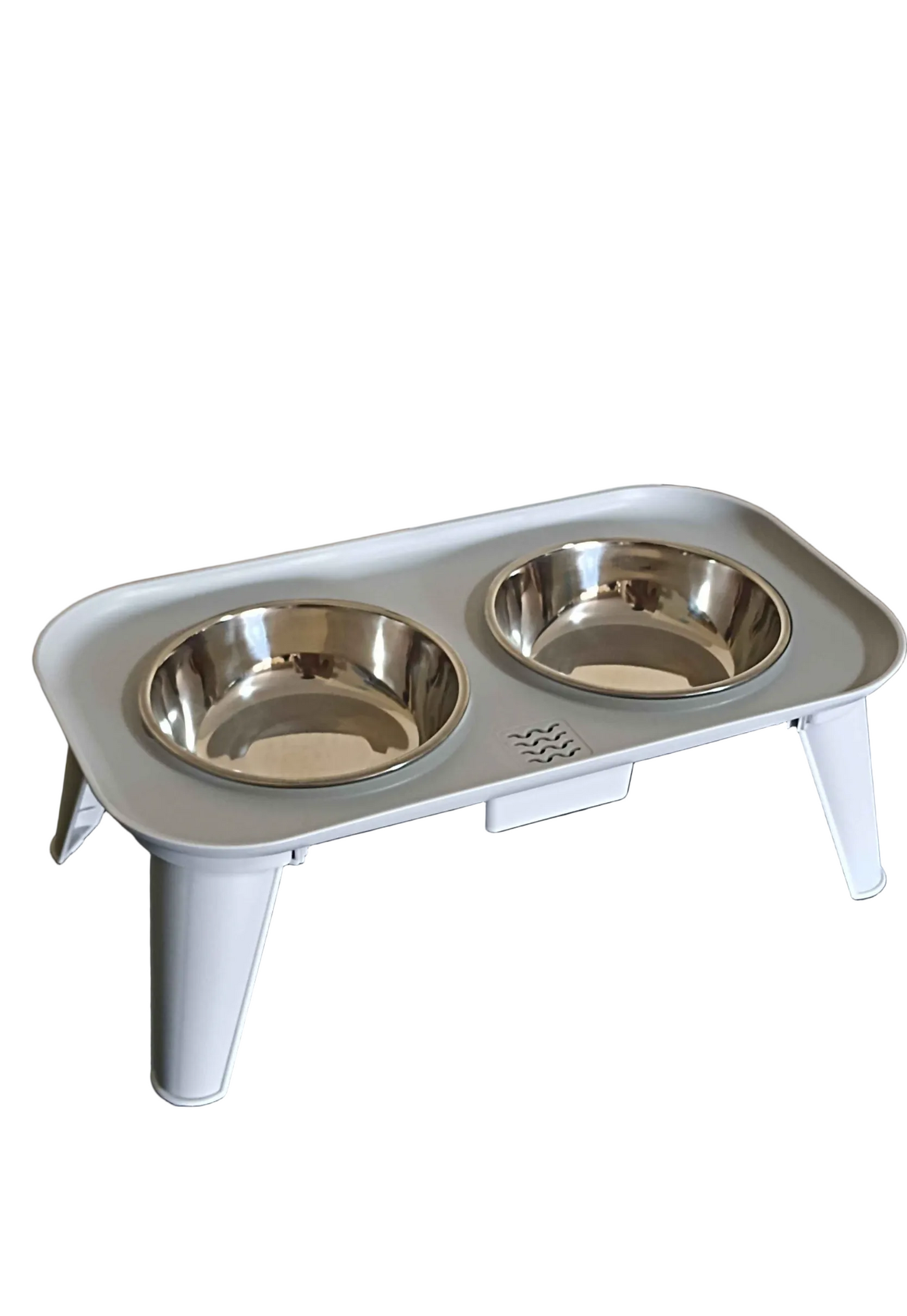 Comedero Doble Elevado con Platos de Metal