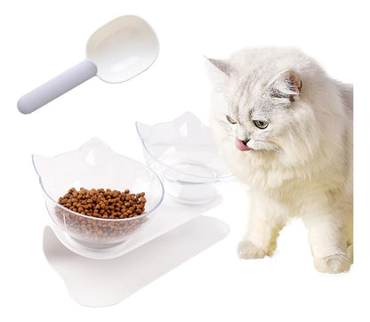 Plato Comedero doble base  Para Gatos Y Perros