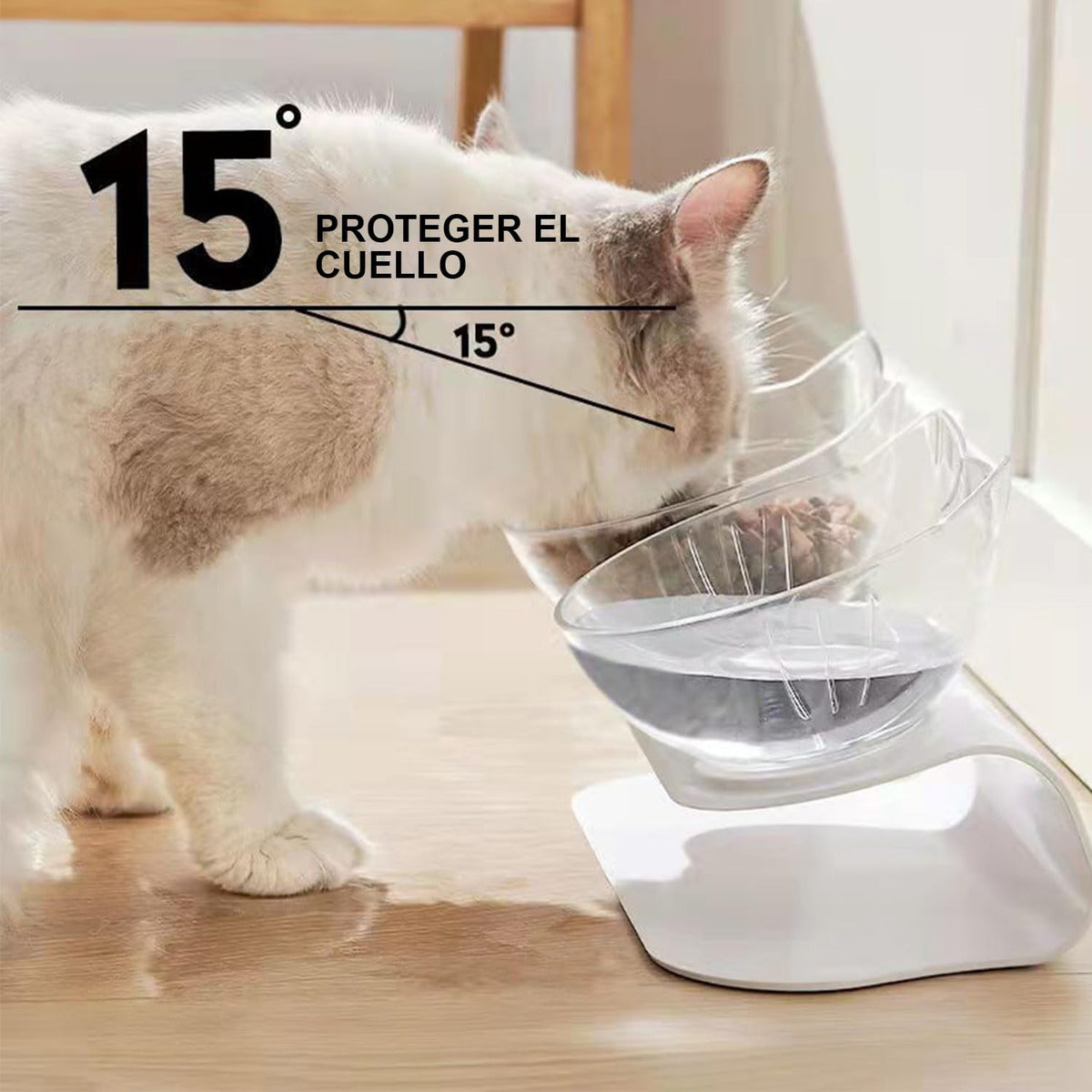 Plato Comedero doble base  Para Gatos Y Perros