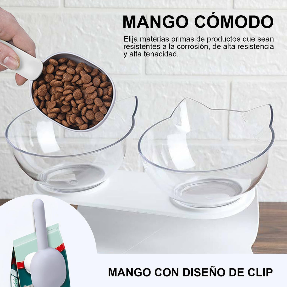 Plato Comedero doble base  Para Gatos Y Perros
