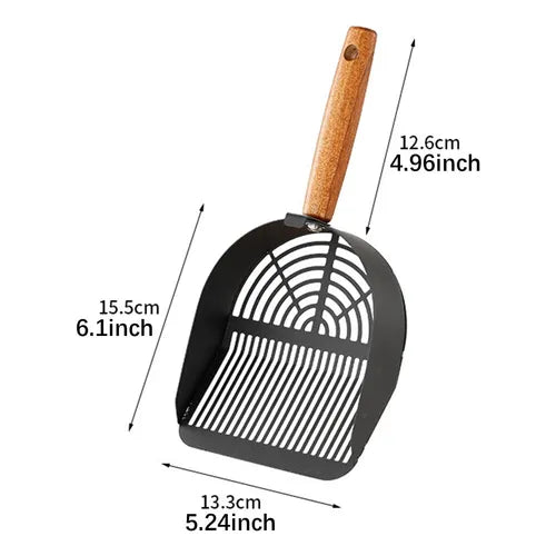 Pala para Arena Ergonómica con Mango de Madera y base metálica