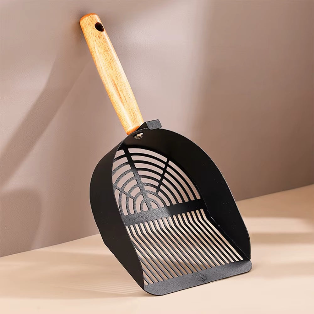 Pala para Arena Ergonómica con Mango de Madera y base metálica