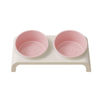 Plato con base doble rosa
