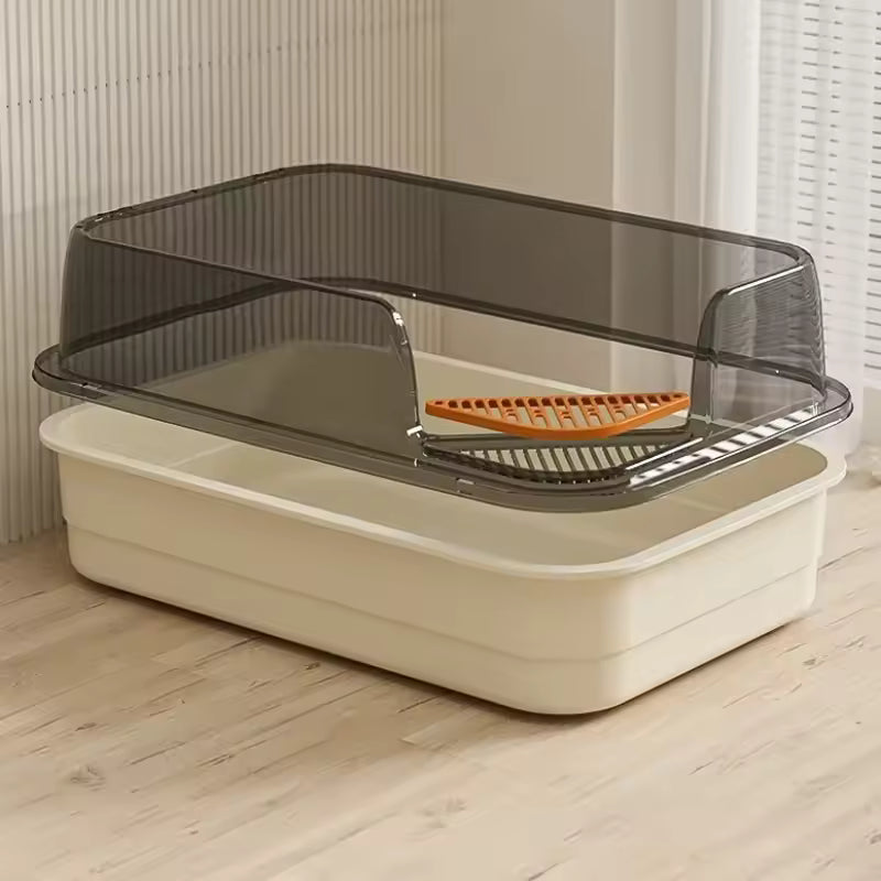Arenero para Gatos con Protector Anti salpicaduras