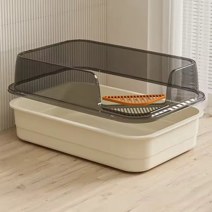 Arenero para Gatos con Protector Anti salpicaduras