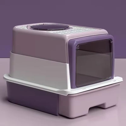 Arenero Cerrado para Gatos con Filtro y Puerta Frontal