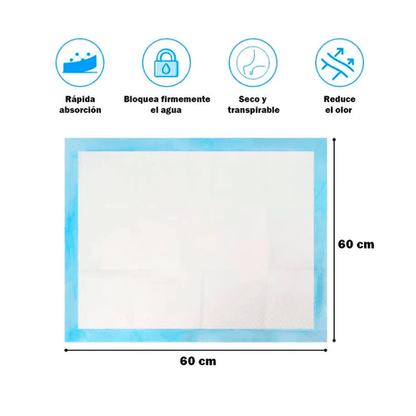 Paño absorbente de  piso  40 Unid (60x60cm) Talla L