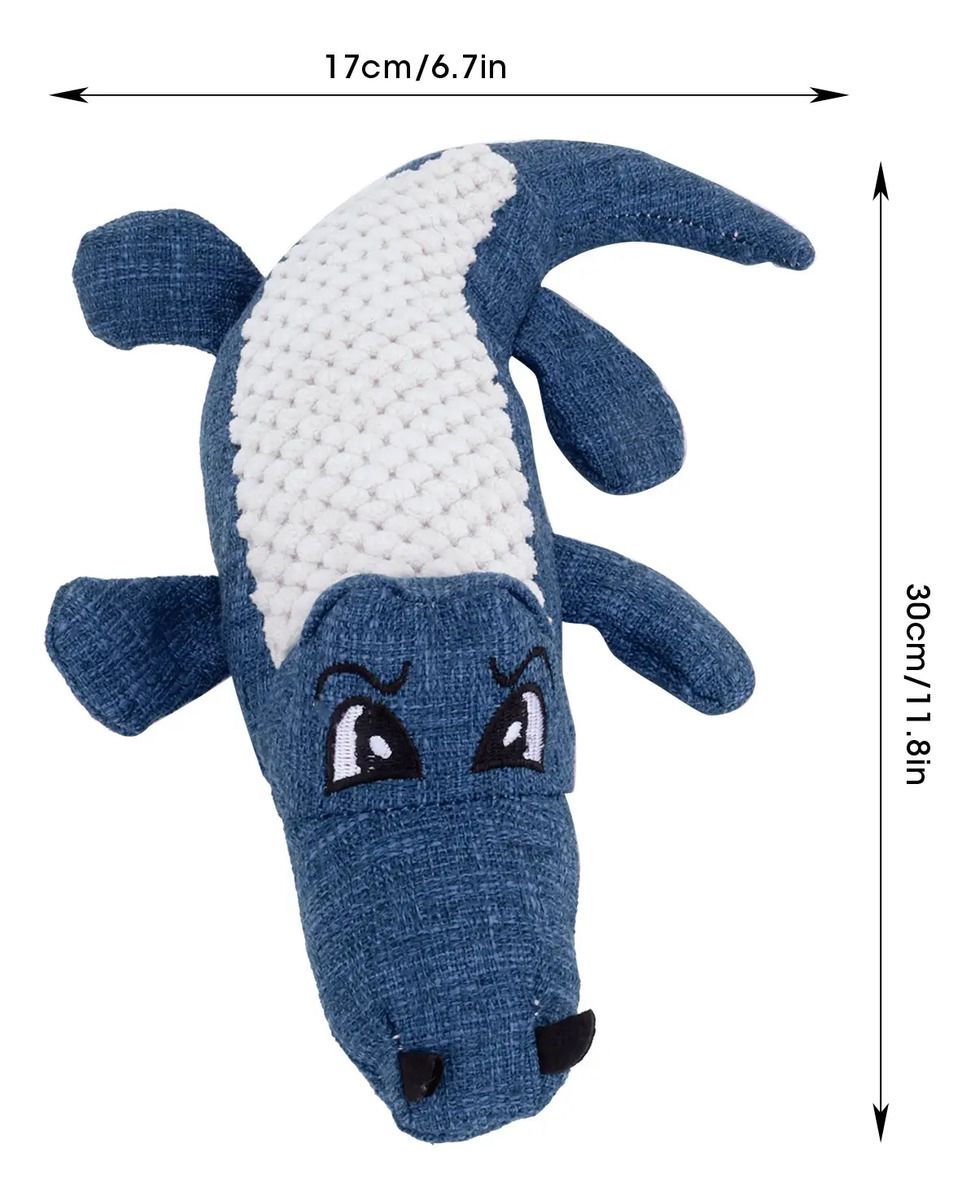 Juguete Peluche para Perros en Forma de Cocodrilo – Resistente y Divertido 30 cm
