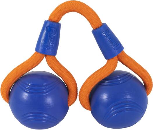 Chuckit - Juguete para perro Crunch Ball, tamaño mediano, con doble cuerda de arrastre