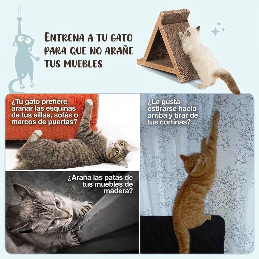 Rascador triangular para gatos
