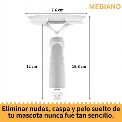 Cepillo Curvo para Perros y Gatos - Elimina Pelo Muerto y Subpelo - Autolimpiable